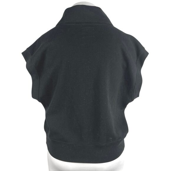 Abercrombie & Fitch Women's Black 1/4 Zip Short Sleeve Polo Shirt Top Size XL - Picture 2 of 4